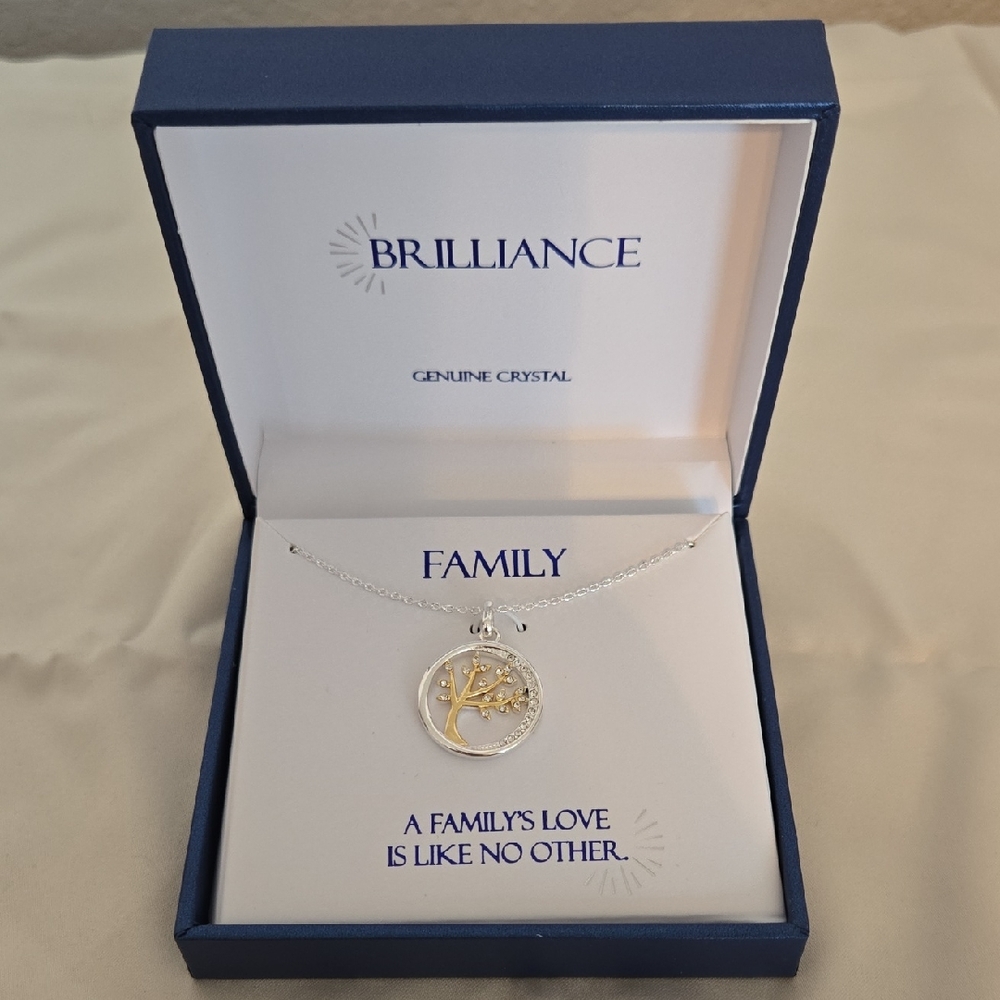 Silver and Gold Family Tree Necklace